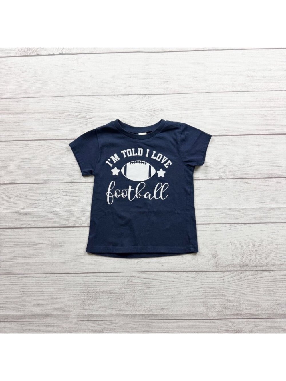 Kavio Navy Graphic T-Shirt "Im Told I Love Football" Cotton Blend 12-18 Months